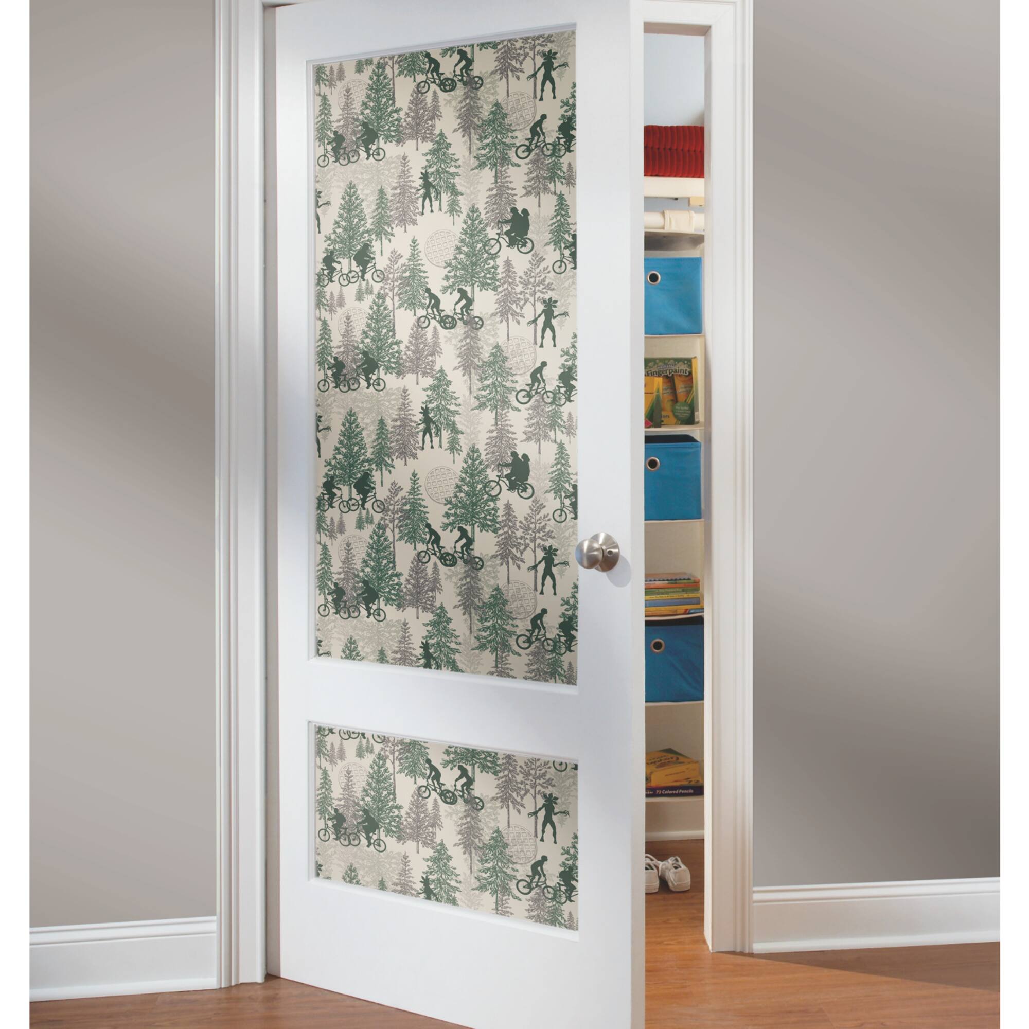 RoomMates Netflix Stranger Things Hawkins Woods Green Peel & Stick Wallpaper